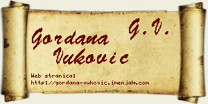 Gordana Vuković vizit kartica